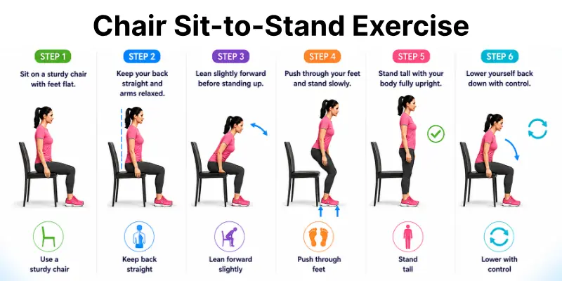 Chair Sit-to-Stand Exercise for Knee Pain