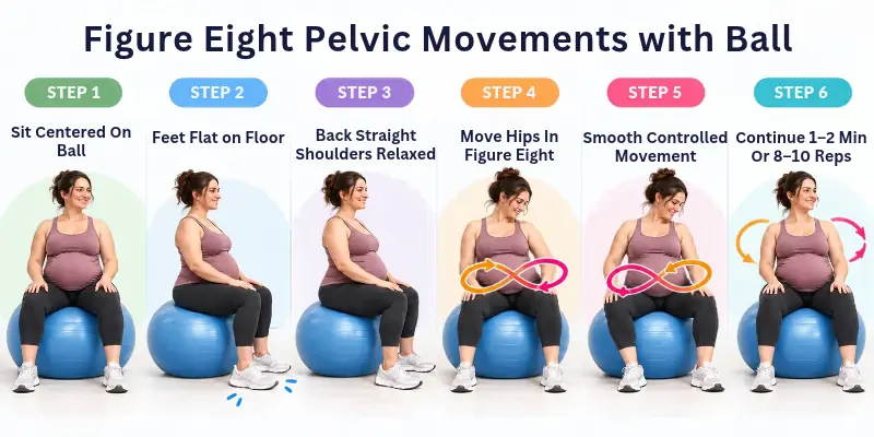 Figure Eight Pelvic Movements Ball Exercise Duing Pregnancy
