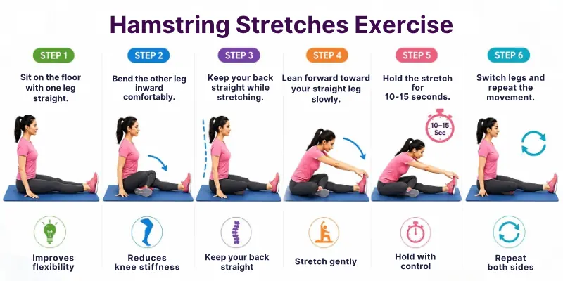 Hamstring Stretches Exercise for Knee Pain