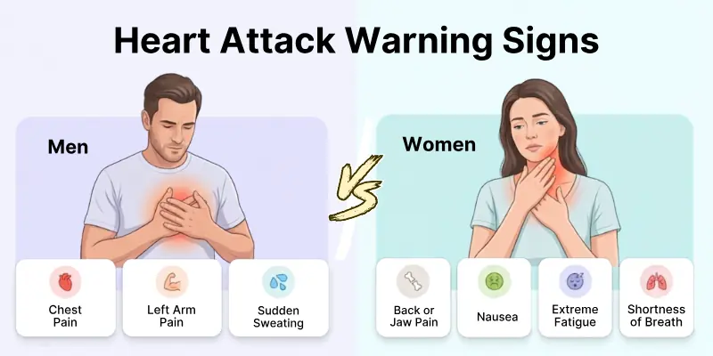 Heart Attack Warning Signs in Men vs Women