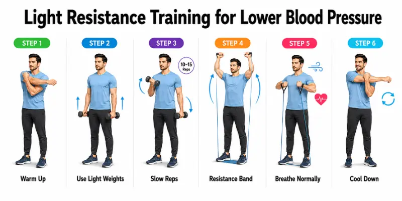 Light Resistance Training for Lower Blood Pressure